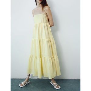 ZARA BOHO TIERED COTTON DRESS
